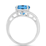 Inel din Argint 925 ( 3.22 grame ) cu Topaz Swiss Blue și Topaz Alb 4.92 Carate