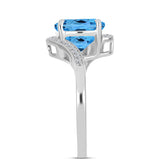 Inel din Argint 925 ( 3.22 grame ) cu Topaz Swiss Blue și Topaz Alb 4.92 Carate