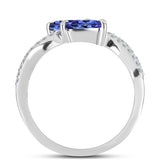 Inel din Argint 925 ( 2.59 grame ) cu Tanzanit AAA și Topaz Alb 1.4 Carate