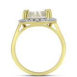 Inel din Argint 925 Placat cu Aur ( 3.59 grame ) cu Sidef și Topaz Alb 3.33 Carate