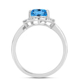 Inel din Argint 925 ( 2.95 grame ) cu Topaz Swiss Blue și Topaz Alb 2.32 Carate