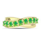 Inel din Argint 925 Placat cu Aur ( 3.08 grame ) cu Opal Verde Etiopian Lega Dembi 0.6 Carate