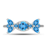 Inel din Argint 925 ( 2.66 grame ) cu Topaz Swiss Blue 1.5 Carate