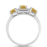 Inel din Argint 925 ( 2.99 grame ) cu Citrin Ural și Topaz Alb 1.49 Carate
