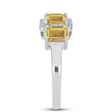 Inel din Argint 925 ( 2.99 grame ) cu Citrin Ural și Topaz Alb 1.49 Carate