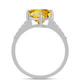 Inel din Argint 925 ( 1.94 grame ) cu Citrin Ural și Topaz Alb 1.71 Carate