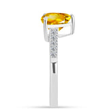 Inel din Argint 925 ( 1.94 grame ) cu Citrin Ural și Topaz Alb 1.71 Carate