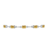 Brățară din Argint 925 ( 5.88 grame ) cu Citrin Ural și Topaz Alb 5.12 Carate