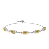 Brățară din Argint 925 ( 5.88 grame ) cu Citrin Ural și Topaz Alb 5.12 Carate