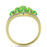 Inel din Argint 925 Placat cu Aur ( 4.25 grame ) cu Opal Verde Etiopian Lega Dembi și Topaz Alb 2.83 Carate