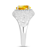 Inel din Argint 925 ( 3.12 grame ) cu Citrin Ural și Topaz Alb 1.89 Carate