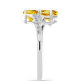Inel din Argint 925 ( 2.46 grame ) cu Citrin Ural și Topaz Alb 2.23 Carate