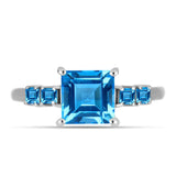 Inel din Argint 925 ( 2.45 grame ) cu Topaz Swiss Blue 2.4 Carate