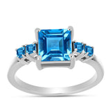 Inel din Argint 925 ( 2.45 grame ) cu Topaz Swiss Blue 2.4 Carate