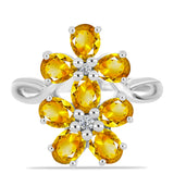 Inel din Argint 925 ( 3.47 grame ) cu Citrin Ural și Topaz Alb 2.7 Carate