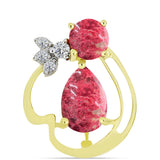 Broşă din Argint 925 Placat cu Aur ( 3.3 grame ) cu Thulit și Topaz Alb 3.5 Carate