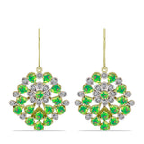 Cercei din Argint 925 Placat cu Aur ( 5.7 grame ) cu Opal Verde Etiopian Lega Dembi și Topaz Alb 3.05 Carate
