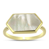 Inel din Argint 925 Placat cu Aur ( 2.49 grame ) cu Sidef 3.59 Carate