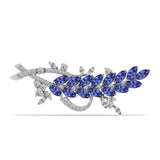 Broşă din Argint 925 ( 4.41 grame ) cu Tanzanit AAA și Topaz Alb 3.31 Carate