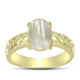 Inel din Argint 925 Placat cu Aur ( 2.93 grame ) cu Sidef 1.71 Carate
