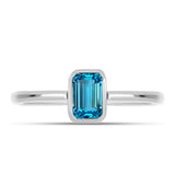 Inel din Argint 925 ( 1.91 grame ) cu Topaz Swiss Blue 0.7 Carate