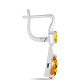 Cercei din Argint 925 ( 4.38 grame ) cu Citrin Ural și Topaz Alb 3.8 Carate