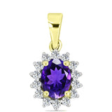Pandantiv din Argint 925 Placat cu Aur ( 1.22 grame ) cu Ametist Marocan și Topaz Alb 1.59 Carate