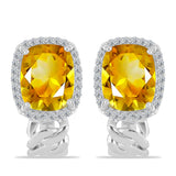 Cercei din Argint 925 ( 4.16 grame ) cu Citrin Ural și Topaz Alb 5.46 Carate