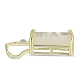 Pandantiv din Argint 925 Placat cu Aur ( 1.1 grame ) cu Sidef și Topaz Alb 3.96 Carate