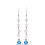 Cercei din Argint 925 ( 1.29 grame ) cu Topaz Swiss Blue 4.62 Carate