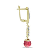 Cercei din Argint 925 Placat cu Aur ( 4.68 grame ) cu Thulit și Topaz Alb 10.58 Carate