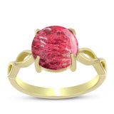 Inel din Argint 925 Placat cu Aur ( 2.57 grame ) cu Thulit 4.55 Carate