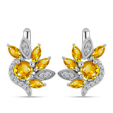 Cercei din Argint 925 ( 3.92 grame ) cu Citrin Ural și Topaz Alb 1.24 Carate