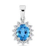 Pandantiv din Argint 925 ( 1.17 grame ) cu Topaz Swiss Blue și Topaz Alb 1.81 Carate