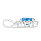 Pandantiv din Argint 925 ( 1.17 grame ) cu Topaz Swiss Blue și Topaz Alb 1.81 Carate