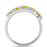 Inel din Argint 925 ( 2.4 grame ) cu Citrin Ural și Topaz Alb 0.44 Carate