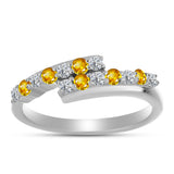 Inel din Argint 925 ( 2.4 grame ) cu Citrin Ural și Topaz Alb 0.44 Carate