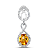 Pandantiv din Argint 925 ( 2.07 grame ) cu Citrin Ural și Topaz Alb 2.74 Carate