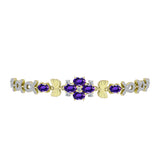 Brățară din Argint 925 Placat cu Aur ( 8.35 grame ) cu Ametist Marocan și Topaz Alb 3.52 Carate