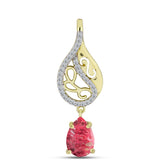 Pandantiv din Argint 925 Placat cu Aur ( 2.15 grame ) cu Thulit și Topaz Alb 2.51 Carate