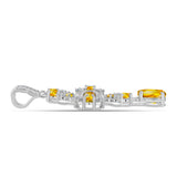 Cruce Pandantiv din Argint 925 ( 3.56 grame ) cu Citrin Ural și Topaz Alb 1.79 Carate