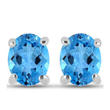 Cercei din Argint 925 ( 0.91 grame ) cu Topaz Swiss Blue 0.46 Carate