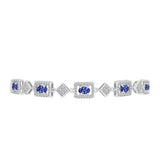 Brățară din Argint 925 ( 9.72 grame ) cu Tanzanit AAA și Topaz Alb 3.68 Carate