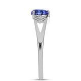 Inel din Argint 925 ( 2.95 grame ) cu Tanzanit AAA și Topaz Alb 0.74 Carate