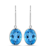 Cercei din Argint 925 ( 1.26 grame ) cu Topaz Swiss Blue 13.87 Carate
