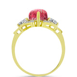 Inel din Argint 925 Placat cu Aur ( 3.33 grame ) cu Thulit și Topaz Alb 4.01 Carate