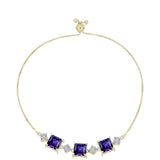 Brățară din Argint 925 Placat cu Aur ( 4.73 grame ) cu Ametist Marocan și Topaz Alb 5.06 Carate
