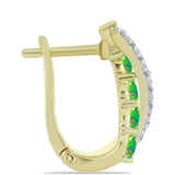 Cercei din Argint 925 Placat cu Aur ( 4.84 grame ) cu Opal Verde Etiopian Lega Dembi și Topaz Alb 0.82 Carate