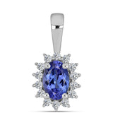 Pandantiv din Argint 925 ( 0.76 grame ) cu Tanzanit AAA și Topaz Alb 0.56 Carate