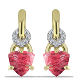 Cercei din Argint 925 Placat cu Aur ( 3.38 grame ) cu Thulit și Topaz Alb 1.65 Carate